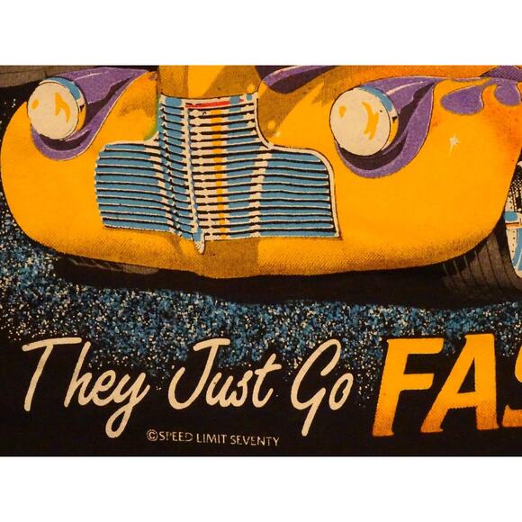 Vintage Single Stitch Sz L Speed Limit 70 Chevys Chevrolet SSI Rod Street 50/50 - Picture 3 of 8